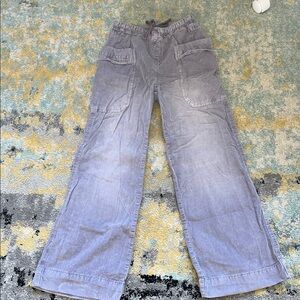 Vintage-Inspired Purple Corduroy Cargo Pants – Wide Leg Style